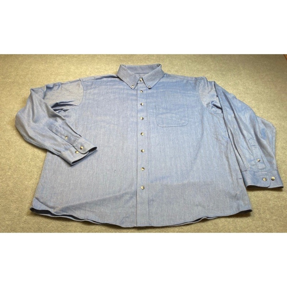 Jos. A. Bank Button Down Shirt Mens XL Blue Herringbone Traveler's Collection